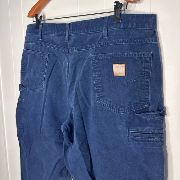 Carhartt B159 Navy Blue Canvas Work Pants Jeans - Picture 10 of 11